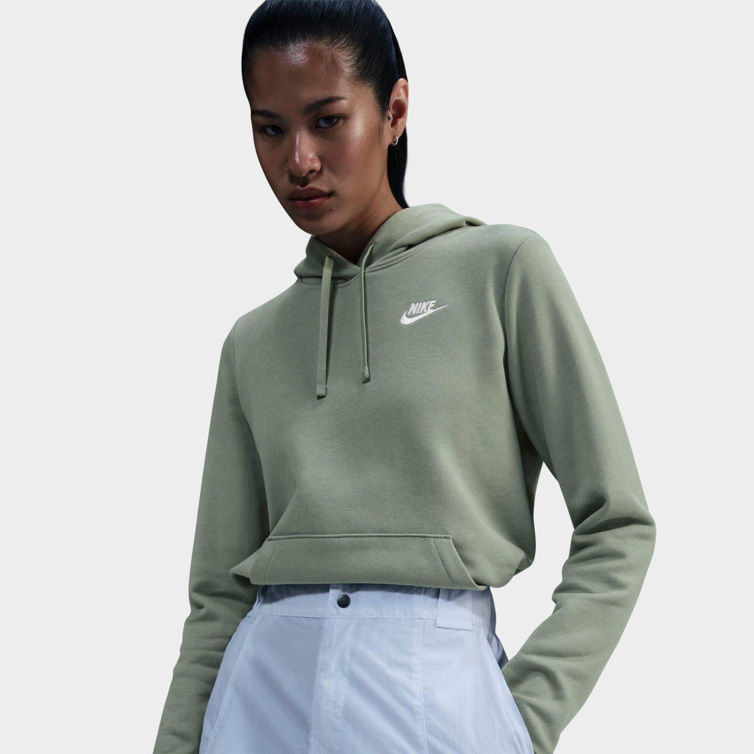 Nike Women's Sportswear Club Fleece Pullover Hoodie in Jade Horizon/White Size: XS