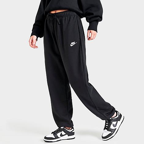 Nike Women's Sportswear Club Fleece Mid-rise Oversized Sweatpants In Black/white