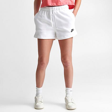 Nike Women's Sportswear Club Fleece Mid-rise Shorts In White/black