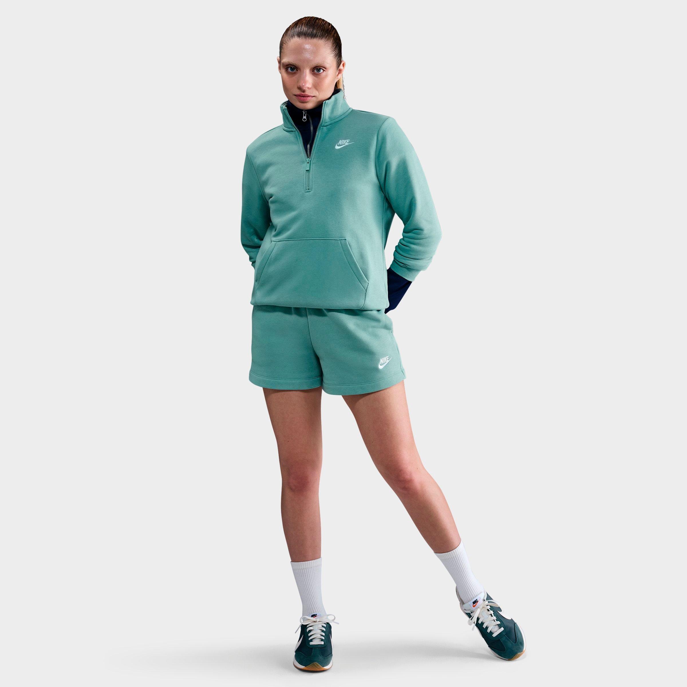 Nike Women's Sportswear Club Fleece Half-Zip Sweatshirt in Cannon/White Size: XS