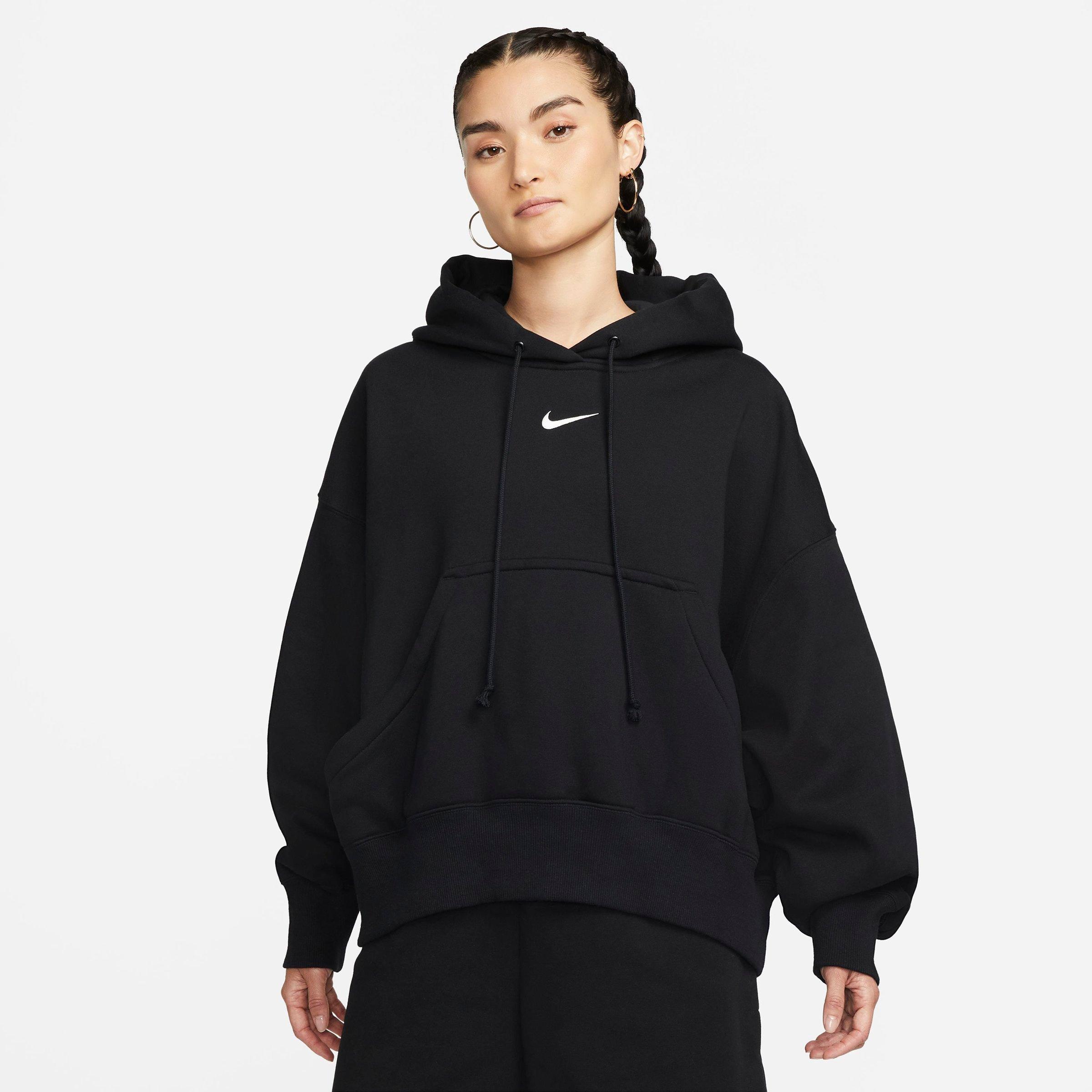 Nike Women's Sportswear Phoenix Fleece Over-Oversized Pullover Hoodie in Black/Black Size XL Cotton/Polyester/Fleece