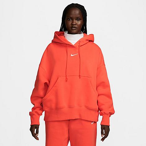 Nike Women's Sportswear Phoenix Fleece Oversized Pullover Hoodie In Picante Red/sail