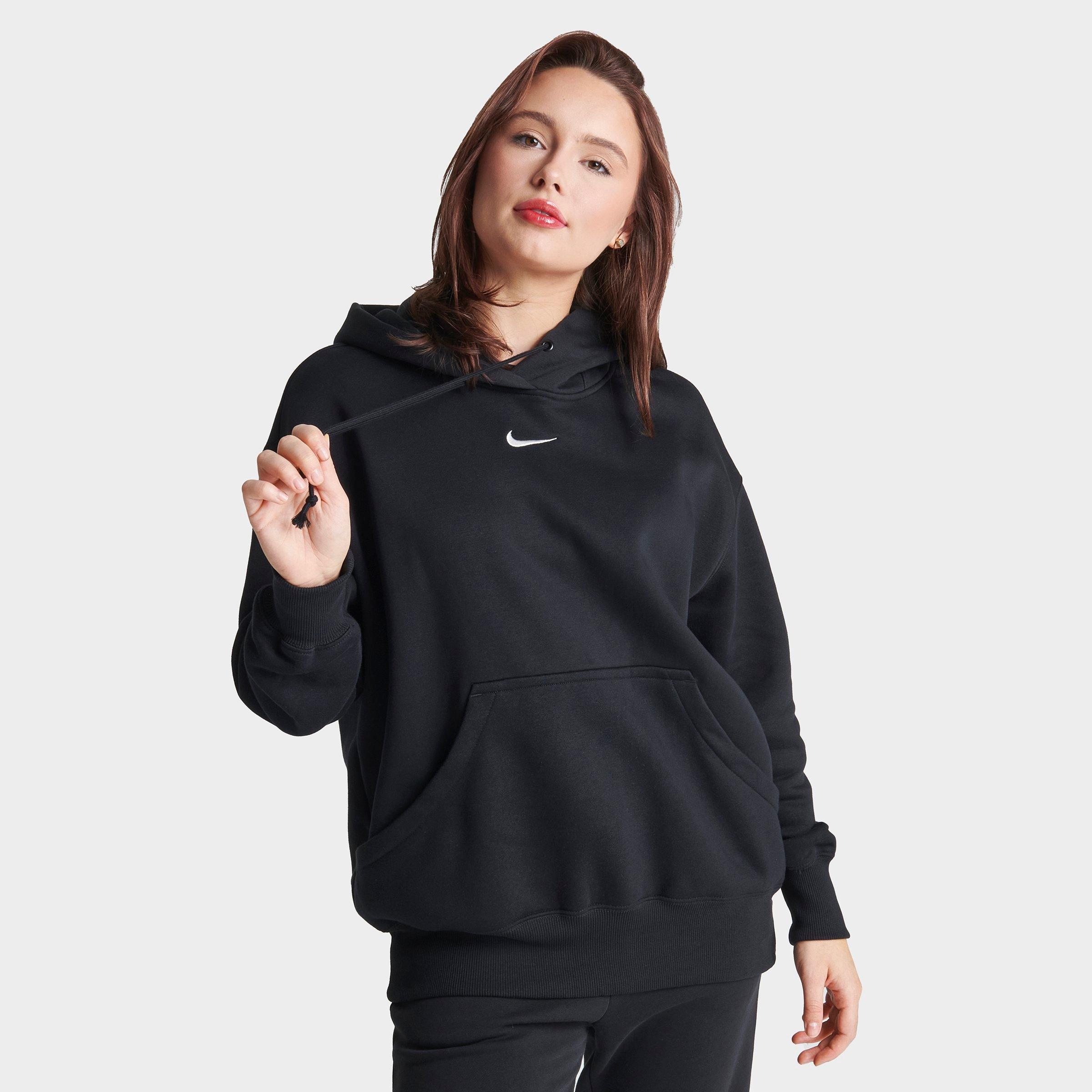 Nike Women's Sportswear Phoenix Fleece Oversized Pullover Hoodie in Black/Black Size XS Cotton/Polyester/Fleece
