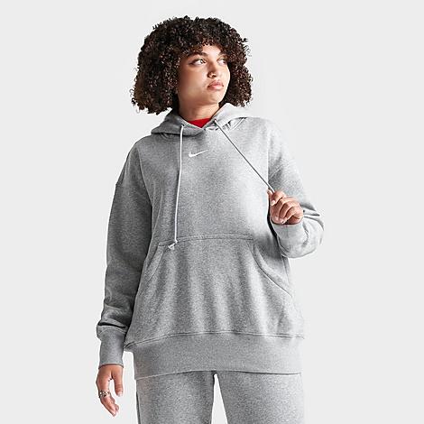 Nike Women's Sportswear Phoenix Fleece Oversized Pullover Hoodie In Dark Grey Heather/sail