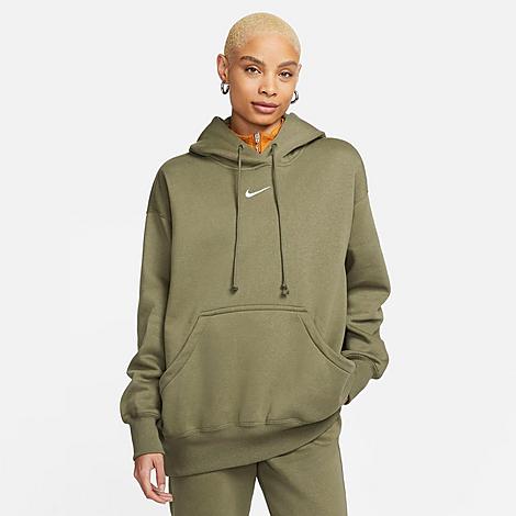 Nike Women's Sportswear Phoenix Fleece Oversized Pullover Hoodie In Medium Olive/sail