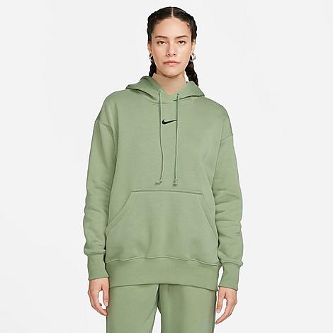 Nike Women's Sportswear Phoenix Fleece Oversized Pullover Hoodie In Oil Green/black