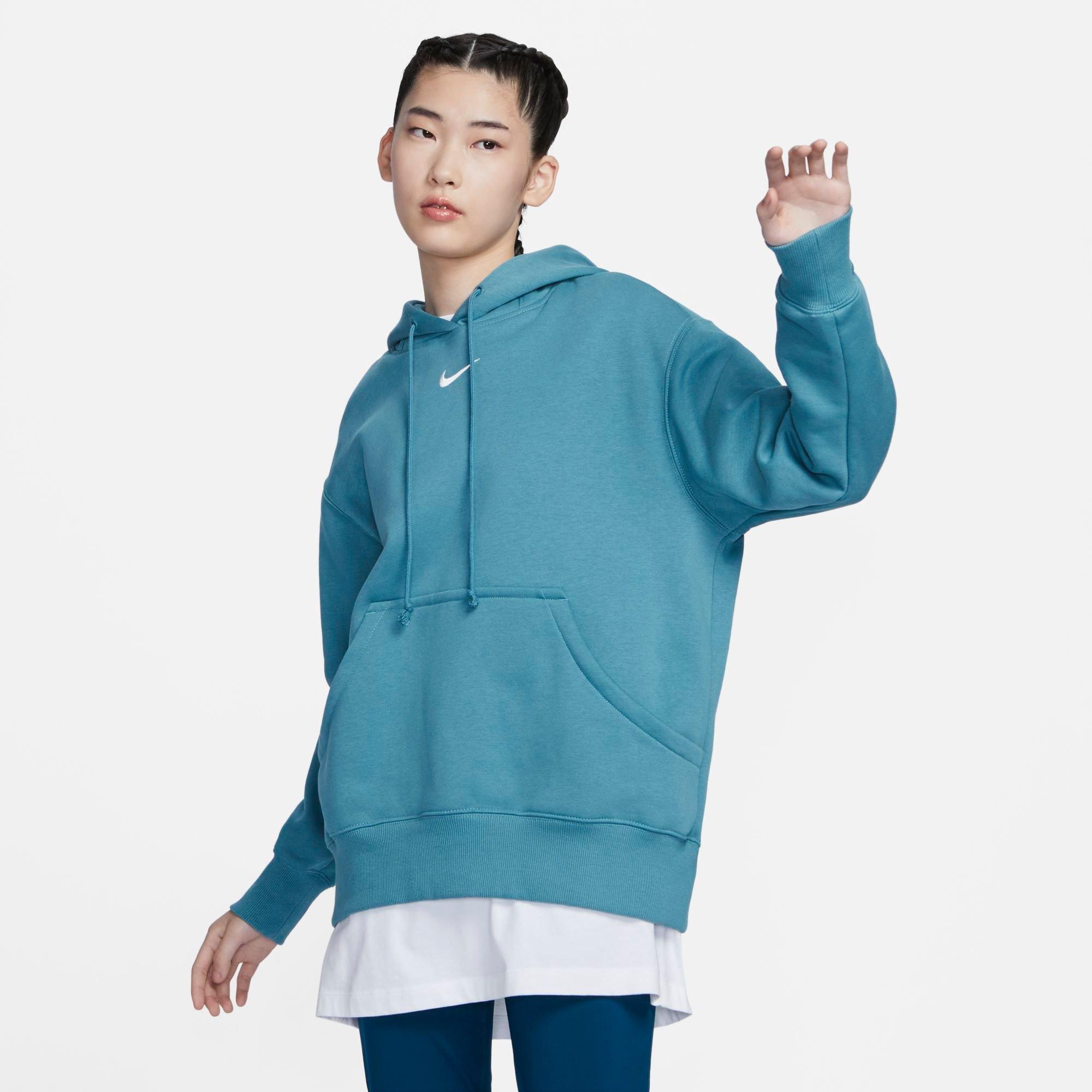 Nike Sportswear Phoenix Fleece Pullover Hoodie in Noise Aqua/Sail