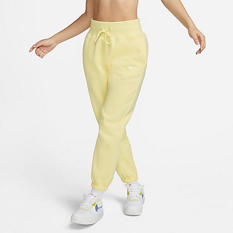 Nike Women's Sportswear Phoenix Fleece Oversized High-waist Jogger Pants In Lemon Chiffon/sail