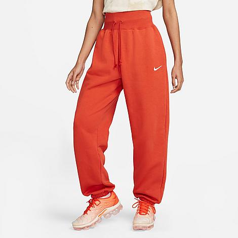 Nike Women's Sportswear Phoenix Fleece Oversized Jogger Pants In Mantra Orange/sail