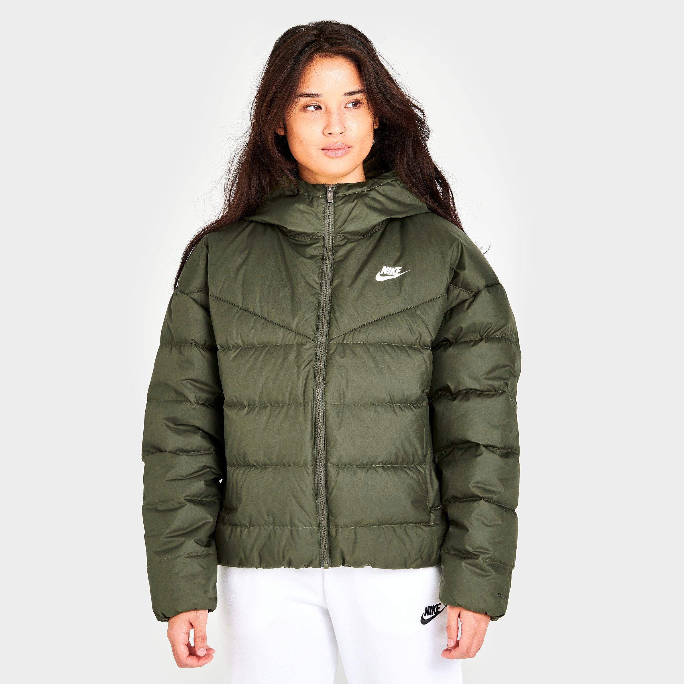 Nike Women's  Sportswear Therma-fit Repel Hooded Jacket In Medium Olive/medium Olive/white