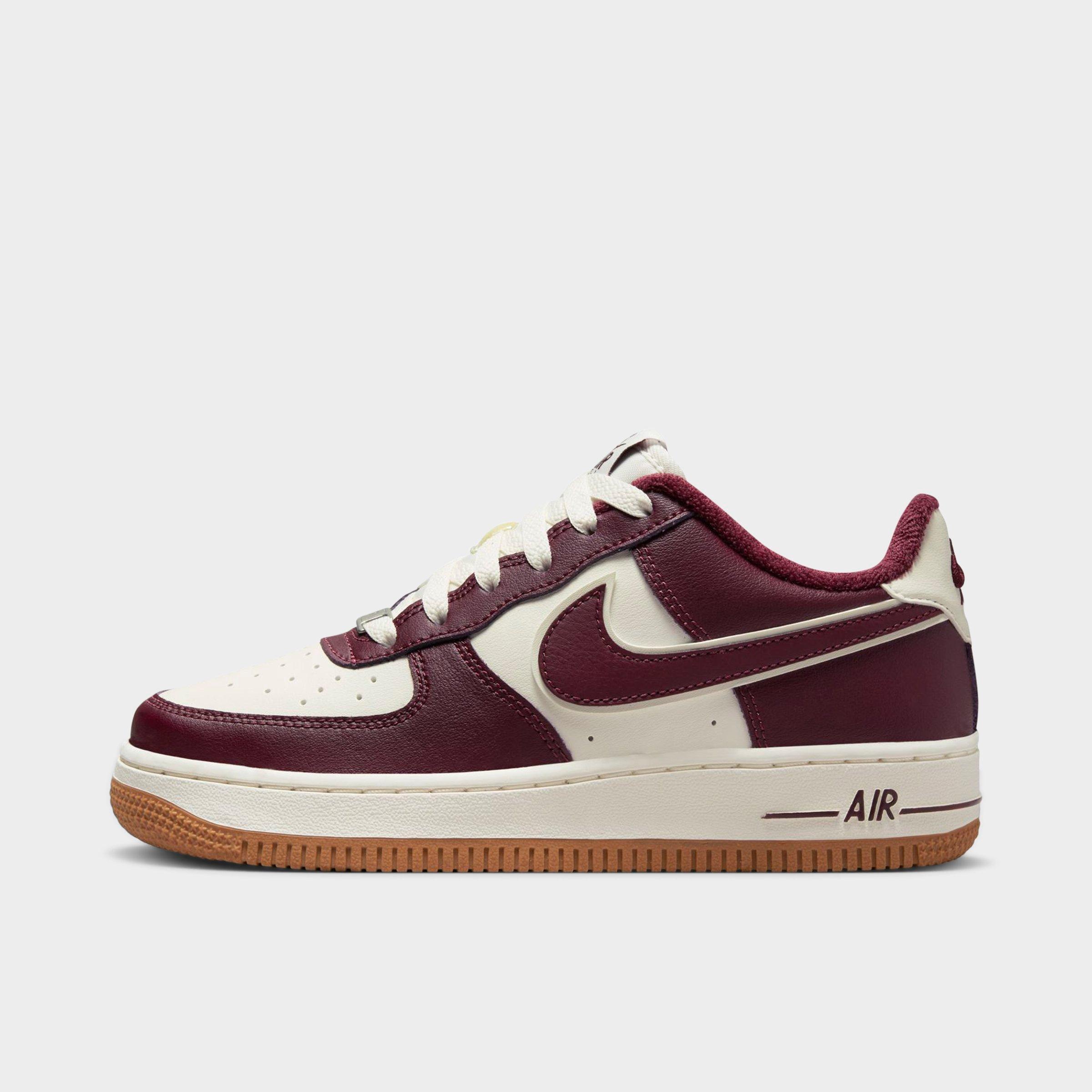 Nike Big Kids Air Force 1 LV8 3 Casual Shoes in Sail/Gum Medium Brown/Grey Fog Size: 3.5