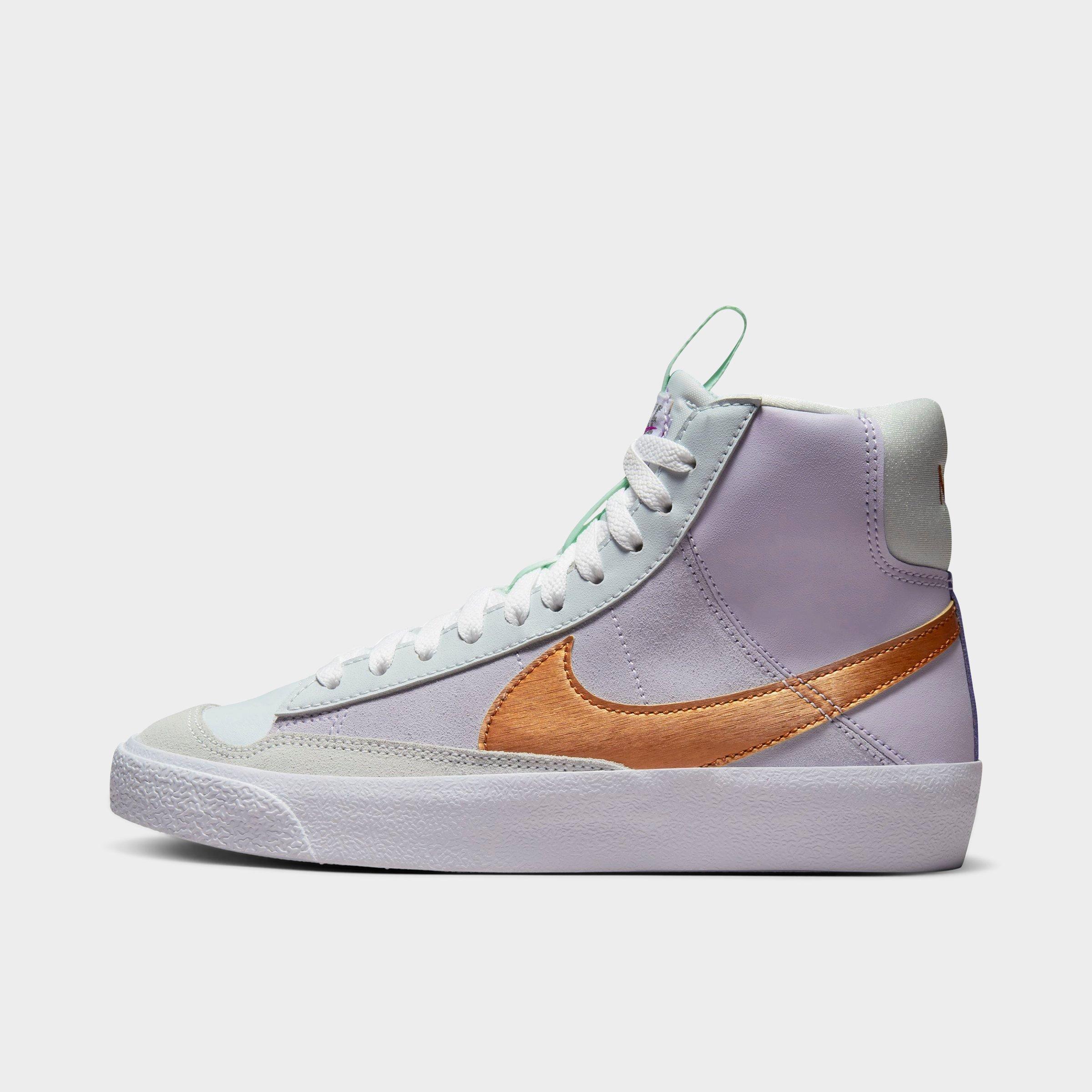 Shop Nike Big Kids' Blazer Mid '77 Se Dance Casual Shoes In Grape/pure Platinum/violet Frost/metallic Copper