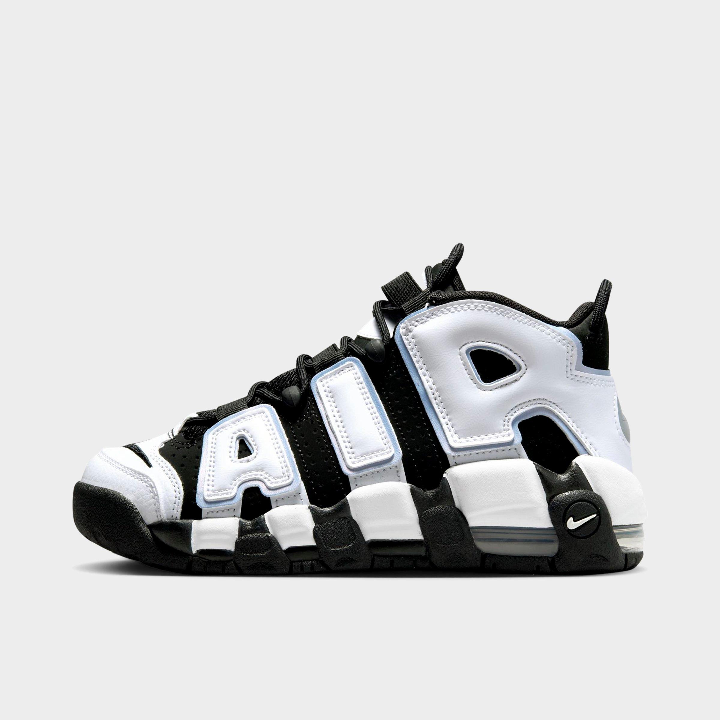 Nike Big Kids' Air More Uptempo Basketball Shoes In Black/white/multicolor/cobalt Bliss