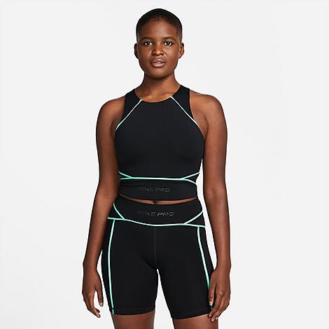 Nike Women's  Pro Dri-fit Cropped Training Tank Top In Black