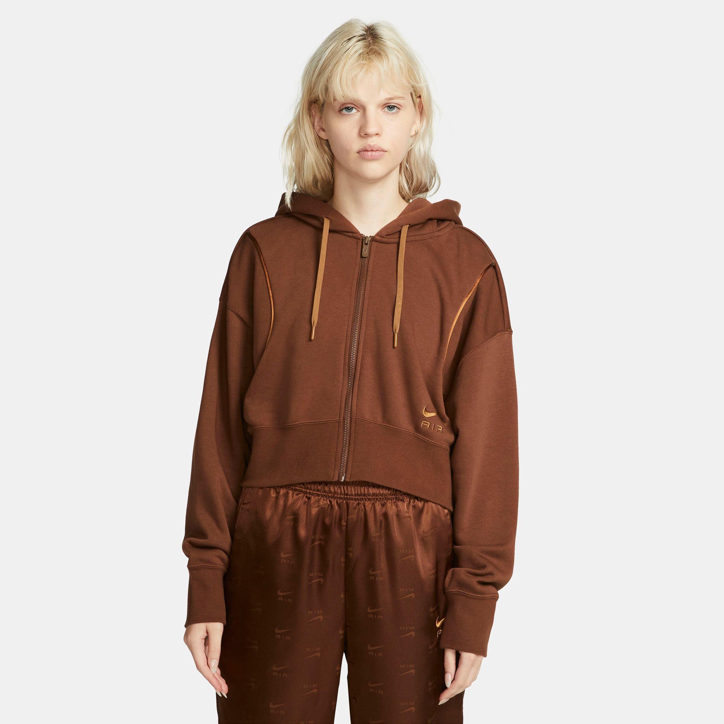 Nike Women's Air Shine Full-zip Fleece Hoodie In Cacao Wow/ale Brown/ale Brown