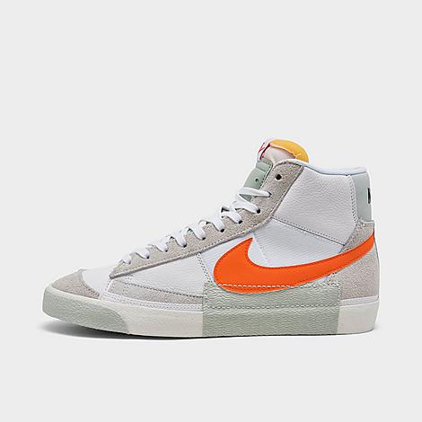 Nike Men's Blazer Mid Pro Club Casual Shoes In White/sail/light Silver/safety Orange