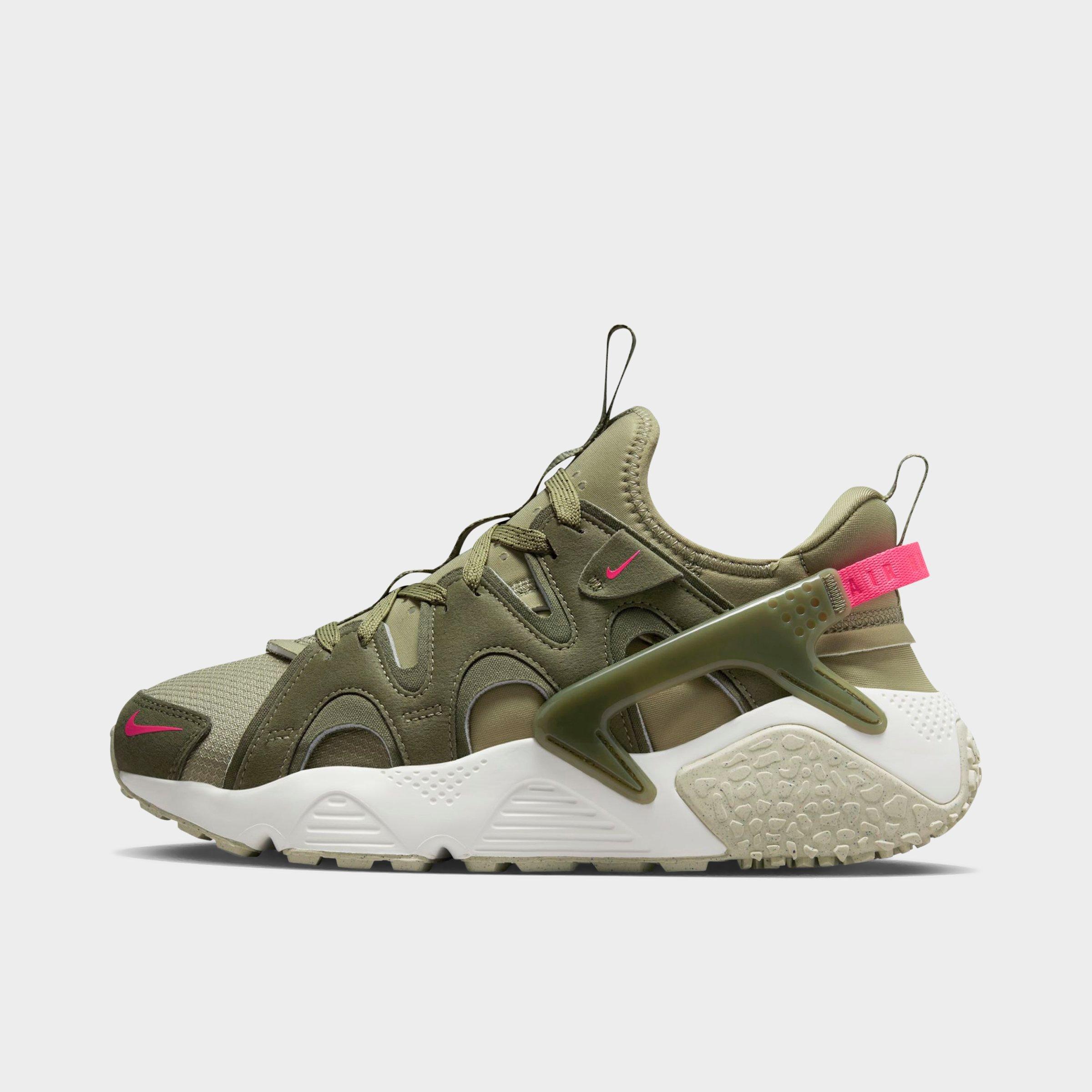 Nike Women's Air Huarache Craft Shoes In Medium Olive/neutral Olive/hyper Pink/sail 