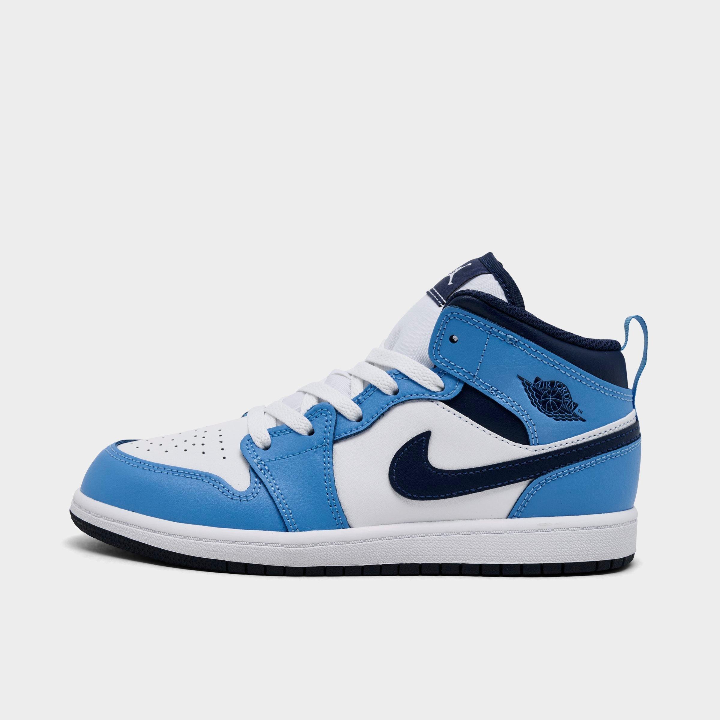 Jordan Little Kids Air Retro 1 Mid Casual Shoes in Midnight Navy/University Blue Size: 1.0