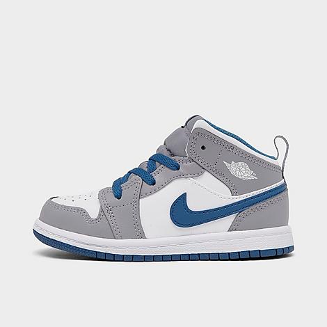 Nike Babies' Kids' Toddler Air Jordan Retro 1 Mid Casual Shoes In Cement Grey/white/true Blue