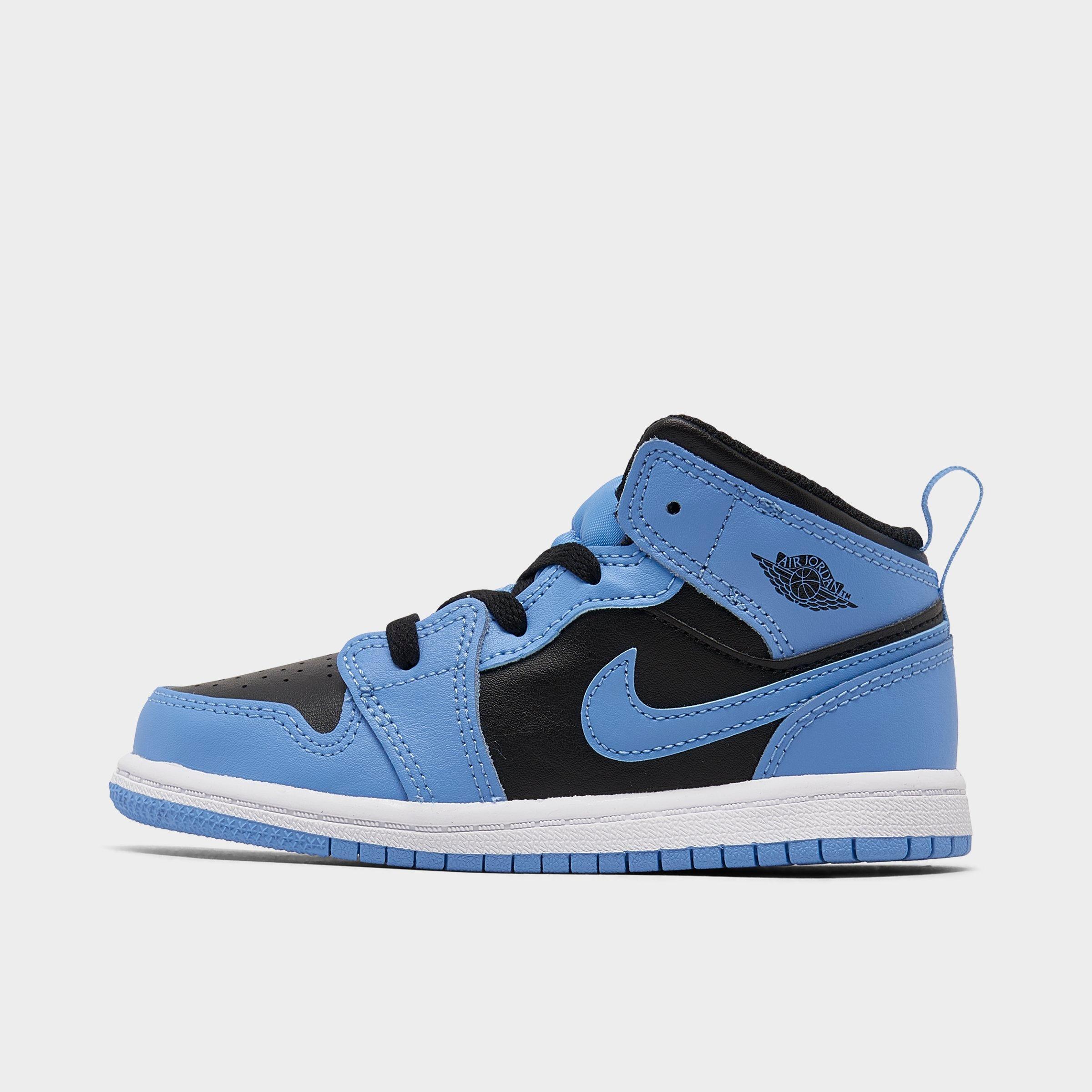 Nike Babies' Kids' Toddler Air Jordan Retro 1 Mid Casual Shoes In University Blue/white/black