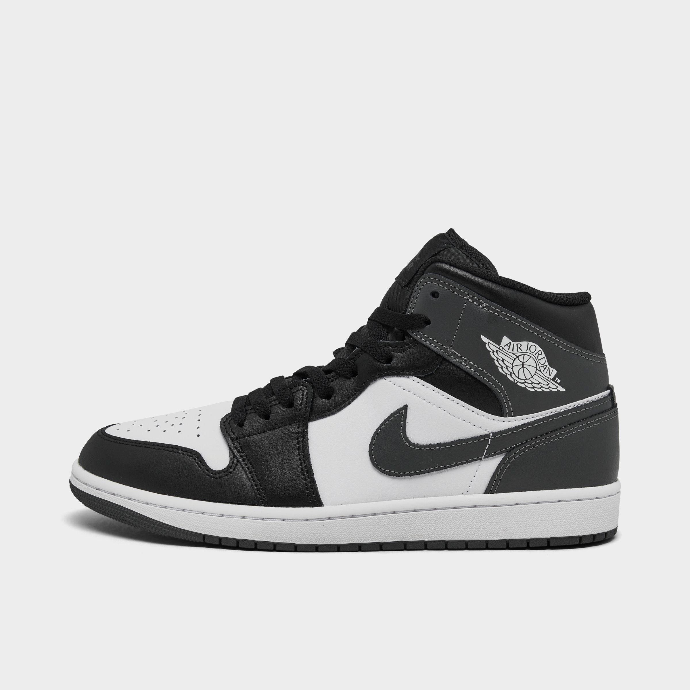 Jordan Men's Air Retro 1 Mid Casual Shoes in Black/Black Size 12 Leather