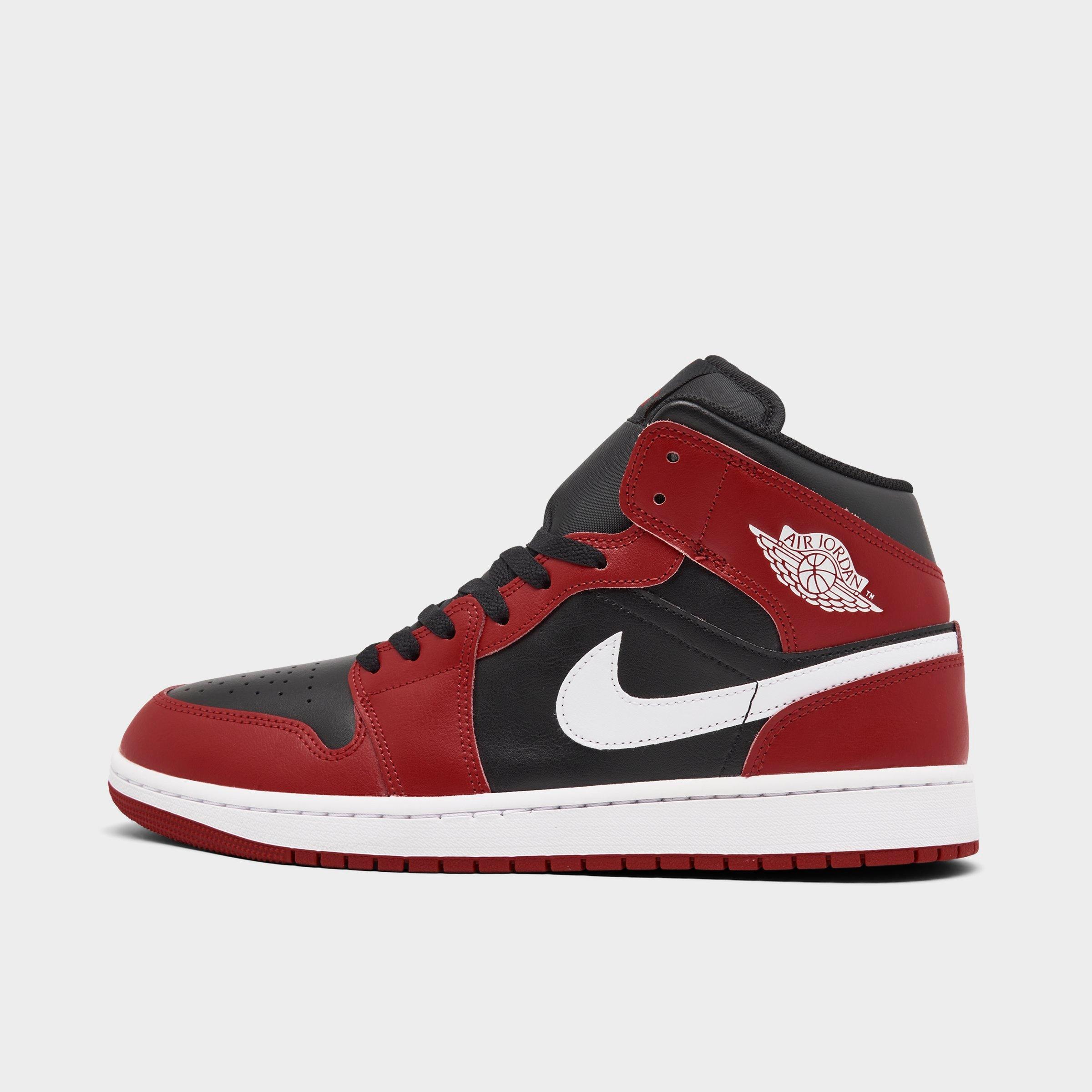 Jordan Men's Air Retro 1 Mid Casual Shoes in Red/Black Size 11 Leather