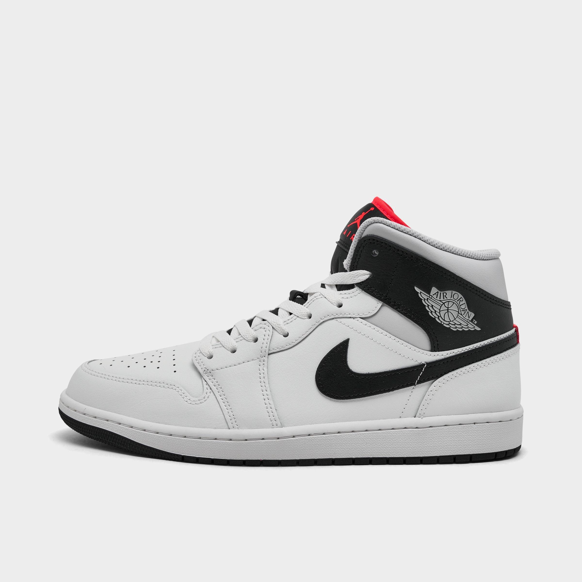 Jordan Men's Air Retro 1 Mid Casual Shoes in Summit White/Neutral Grey/Infrared 23 Size: 7.5