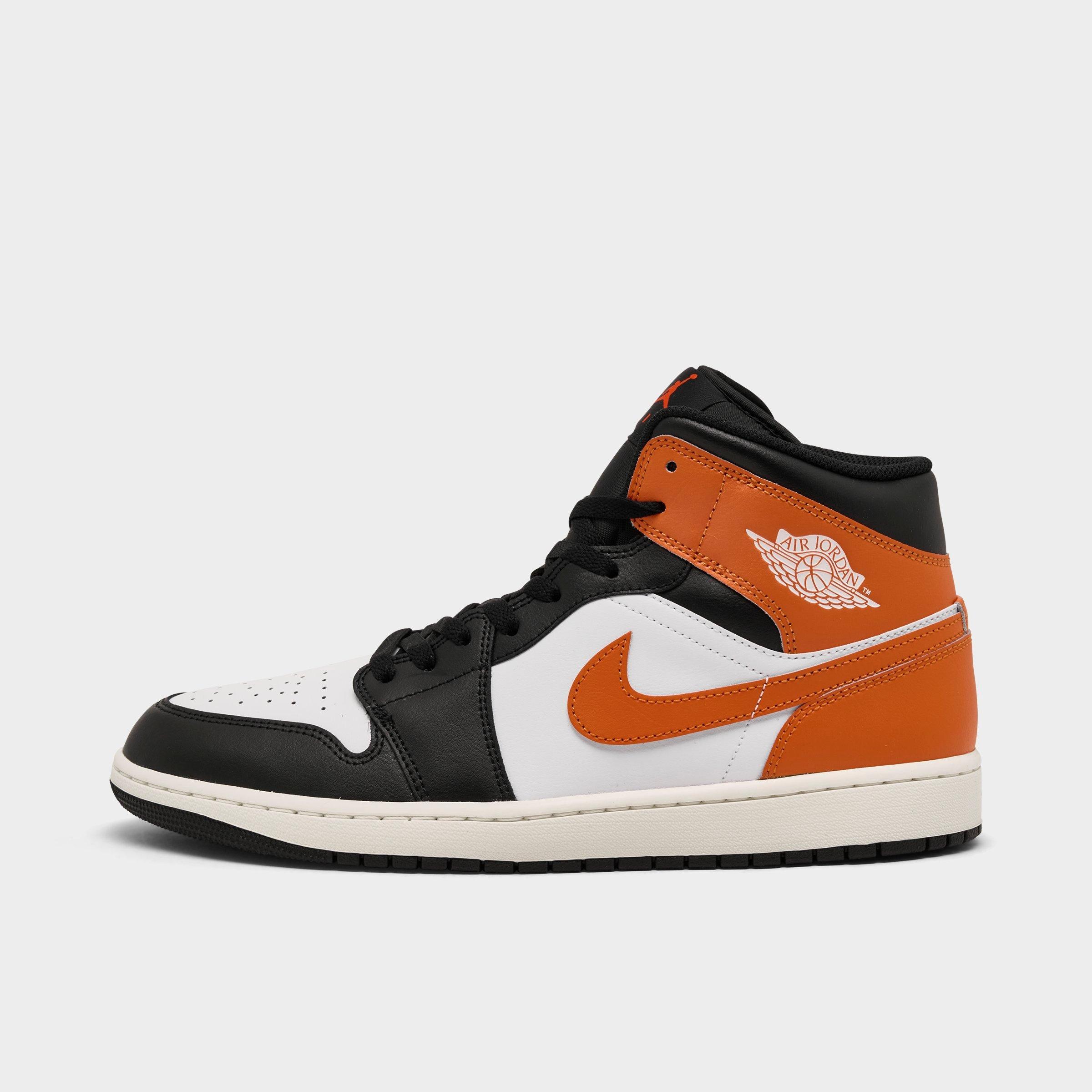 Jordan Men's Air Retro 1 Mid Casual Shoes in Starfish/White/Sail Size: 7.5