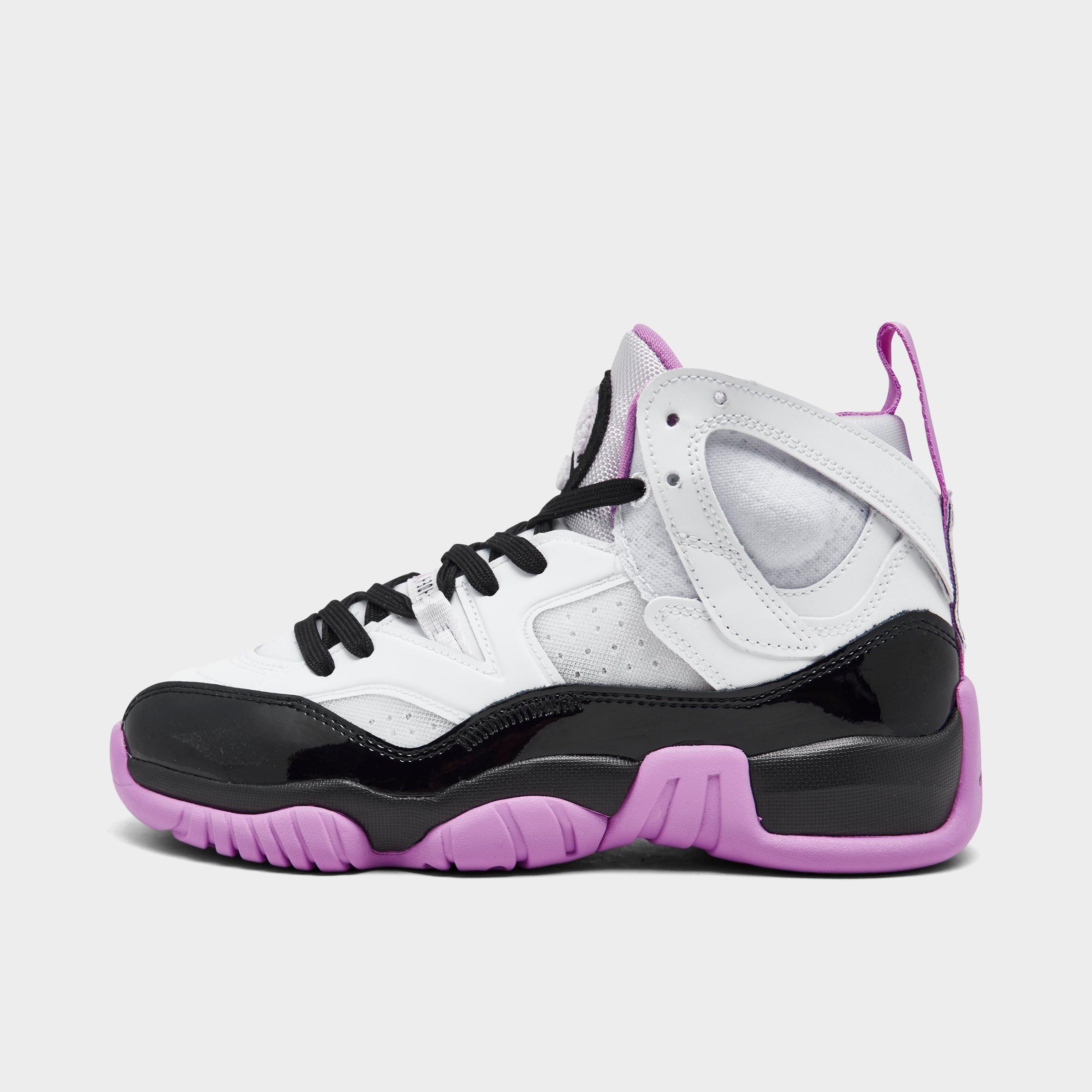 Nike Jordan Big Kids' Jordan Jumpman Two Trey Basketball Shoes In White/black/barely Grape/rush Fuchsia
