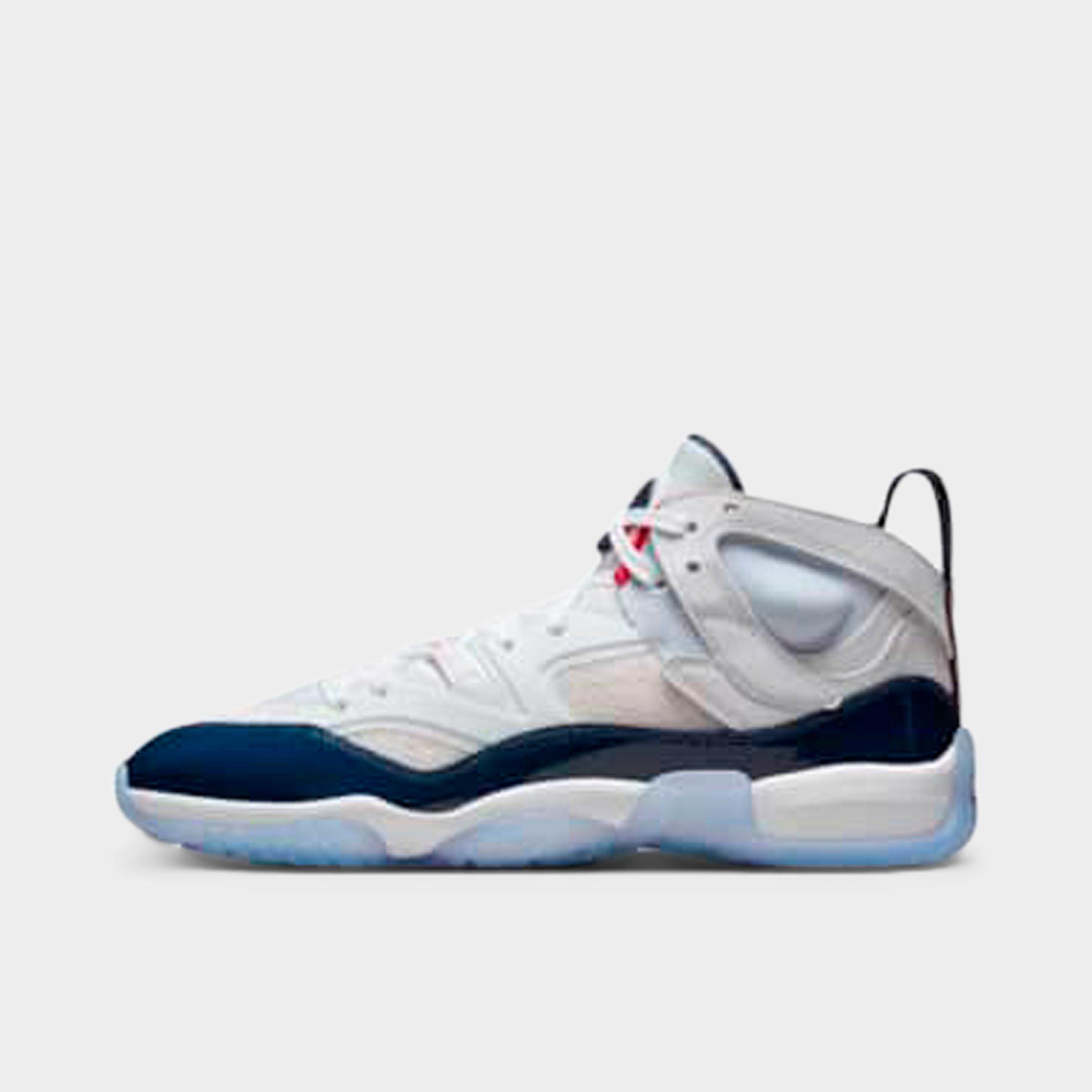 Nike Jordan Big Kids' Jordan Jumpman Two Trey Basketball Shoes In White/university Red/navy