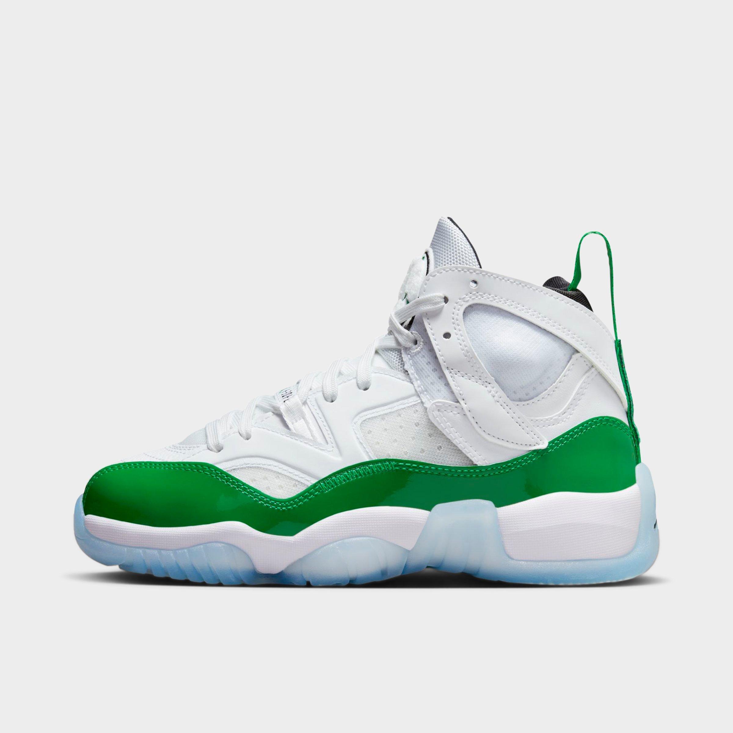 Nike Jordan Big Kids' Jordan Jumpman Two Trey Basketball Shoes In White/black/lucky Green