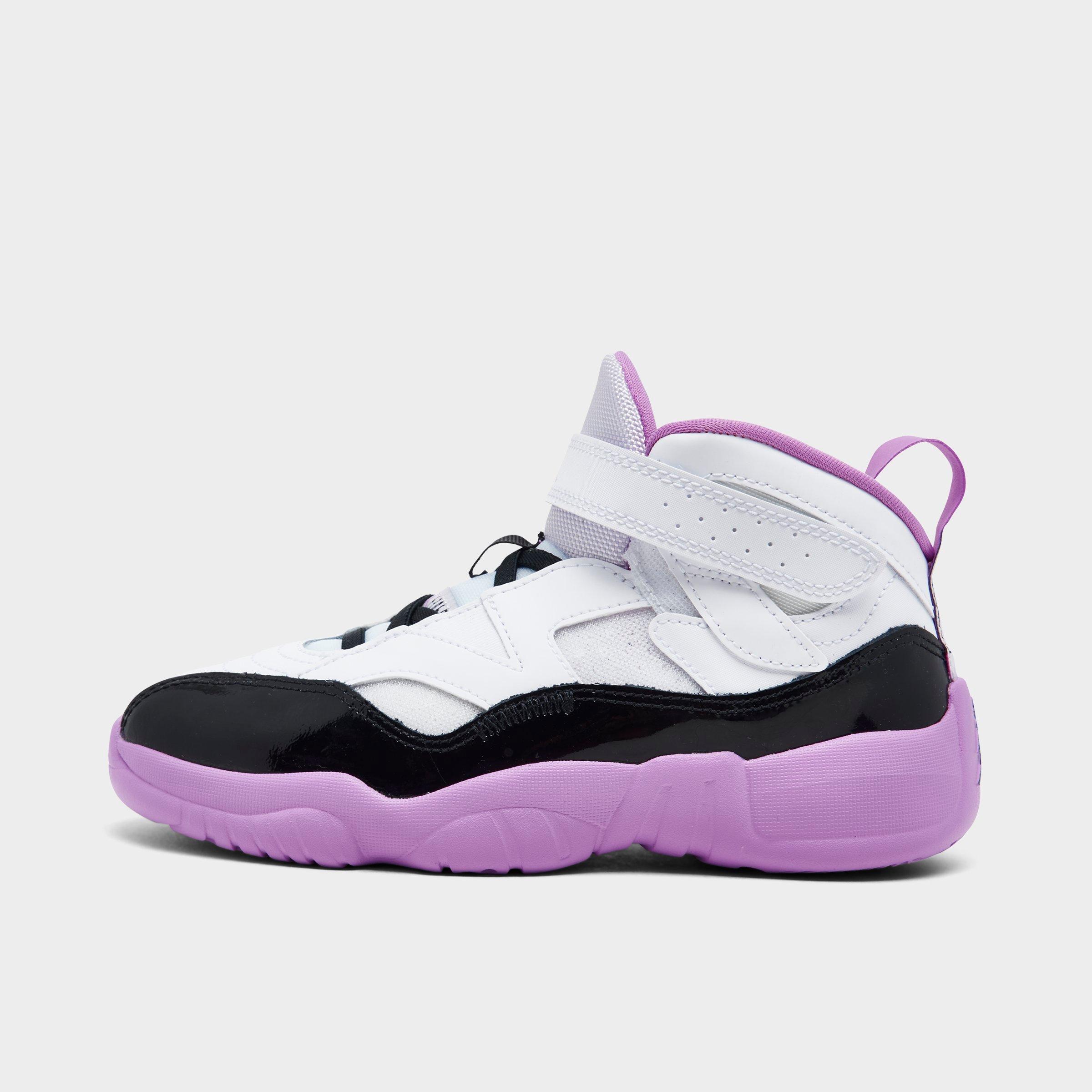 Nike Jordan Little Kids' Jordan Jumpman Two Trey Basketball Shoes In White/black/barely Grape/rush Fuchsia