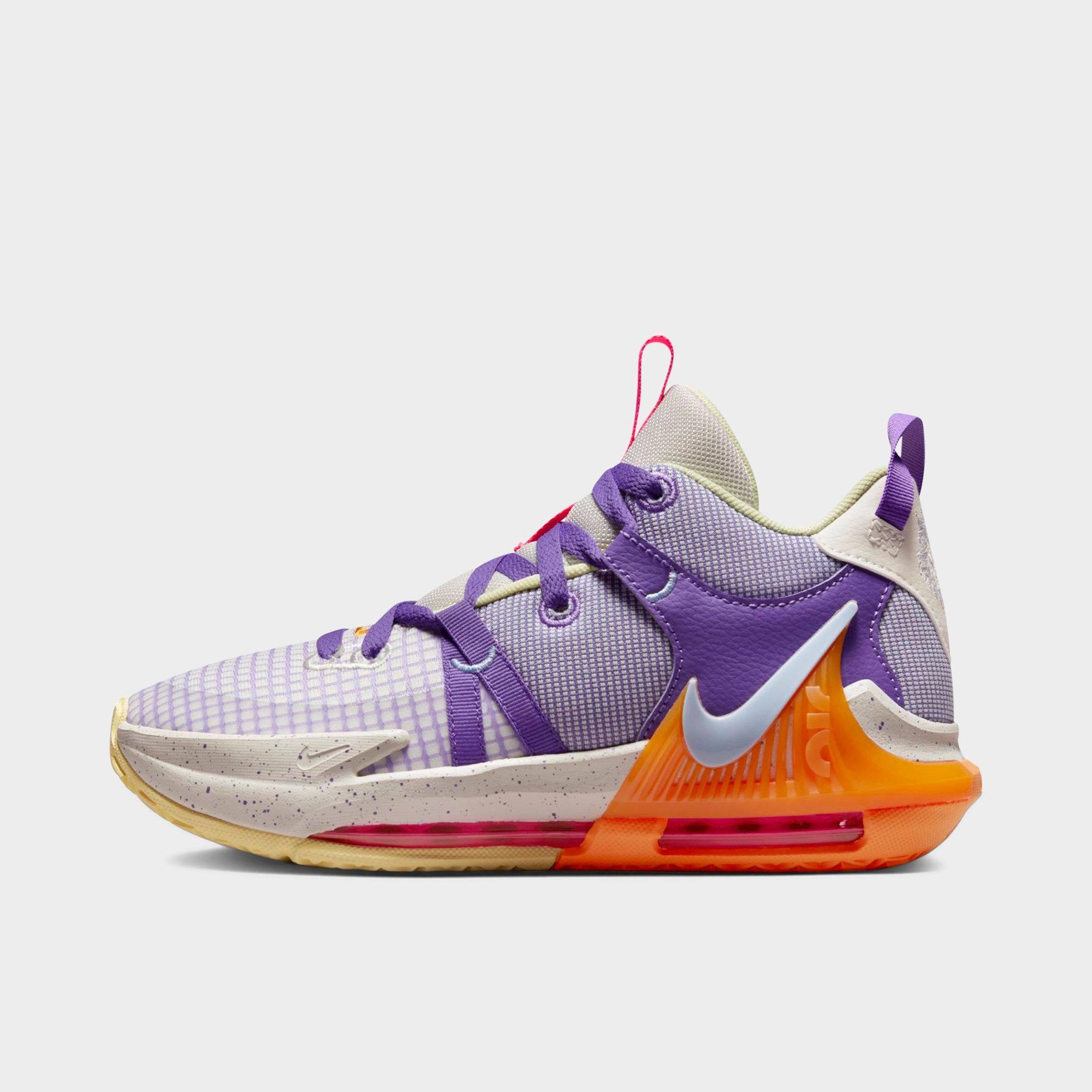 Nike Big Kids' Lebron Witness 7 Basketball Shoes In Light Orewood/cobalt Bliss/action Grape