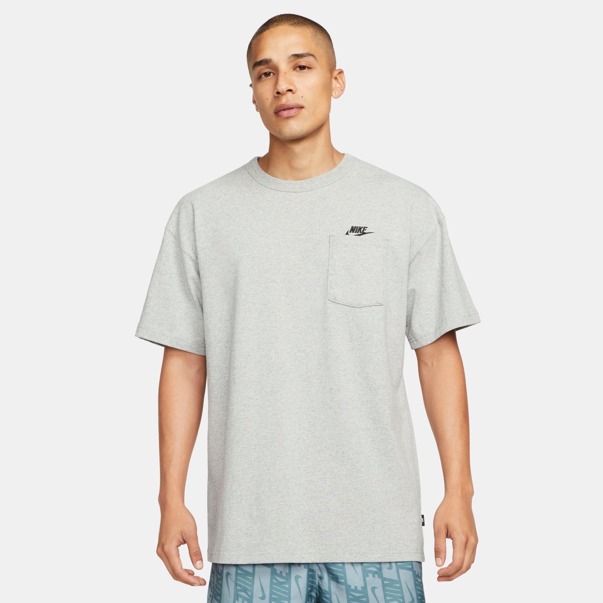 Nike Men's Sportswear Premium Essentials Pocket T-Shirt in Dark Grey Heather Size: XS
