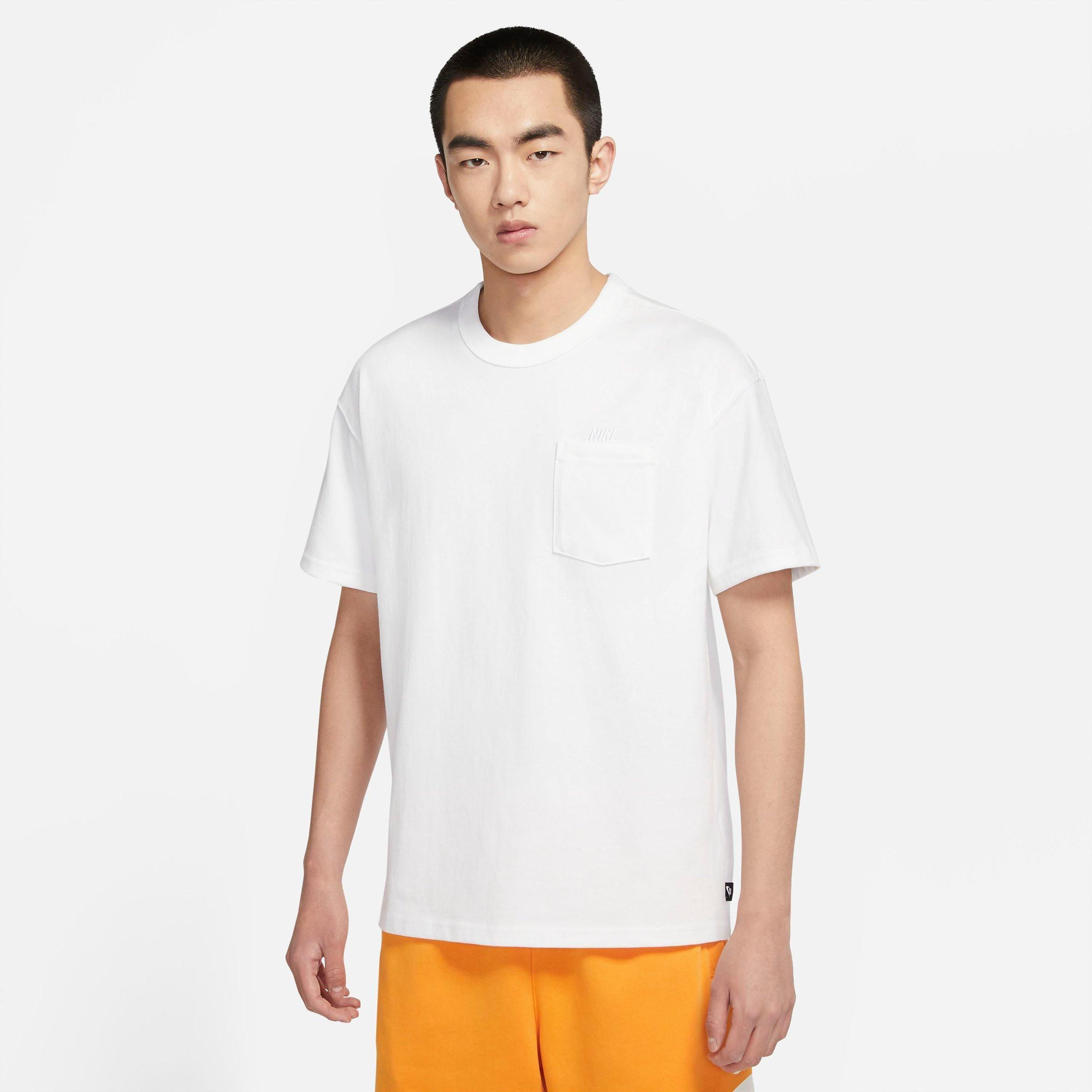 Nike Men's Sportswear Premium Essentials Pocket T-Shirt in White/White Size Large 100% Cotton/Jersey Shirt