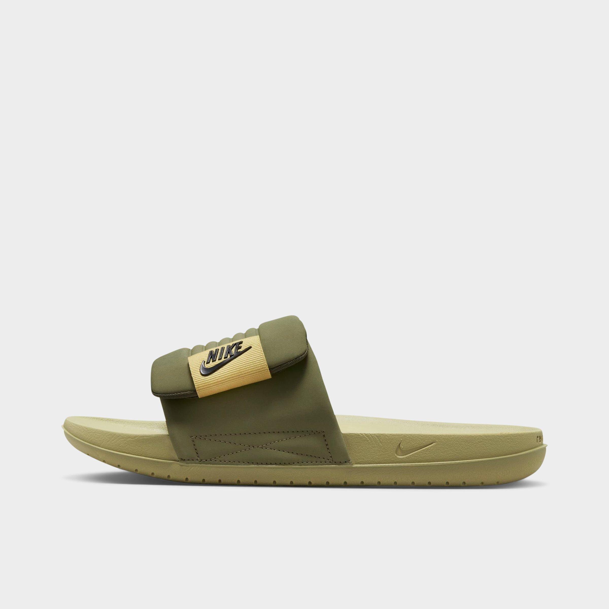 Nike Men's Offcourt Adjust Slides In Med Olive/black/wheat Gold/cargo Khaki/neutral Olive