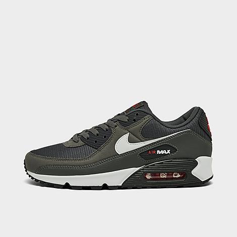 Shop Nike Men's Air Max 90 Casual Shoes In Iron Grey/white/university Red
