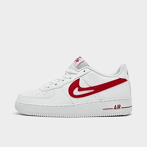 Nike Big Kids’ Air Force 1 LV8 Casual Shoes in White/White Size 5.0 Leather