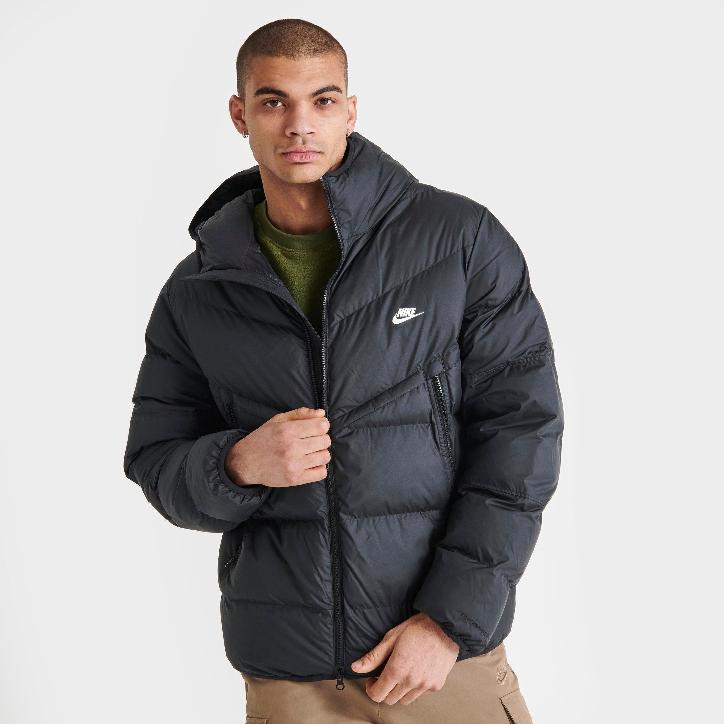 Nike Men's Sportswear Storm-fit Windrunner Zip-up Down Jacket In Black/black/sail