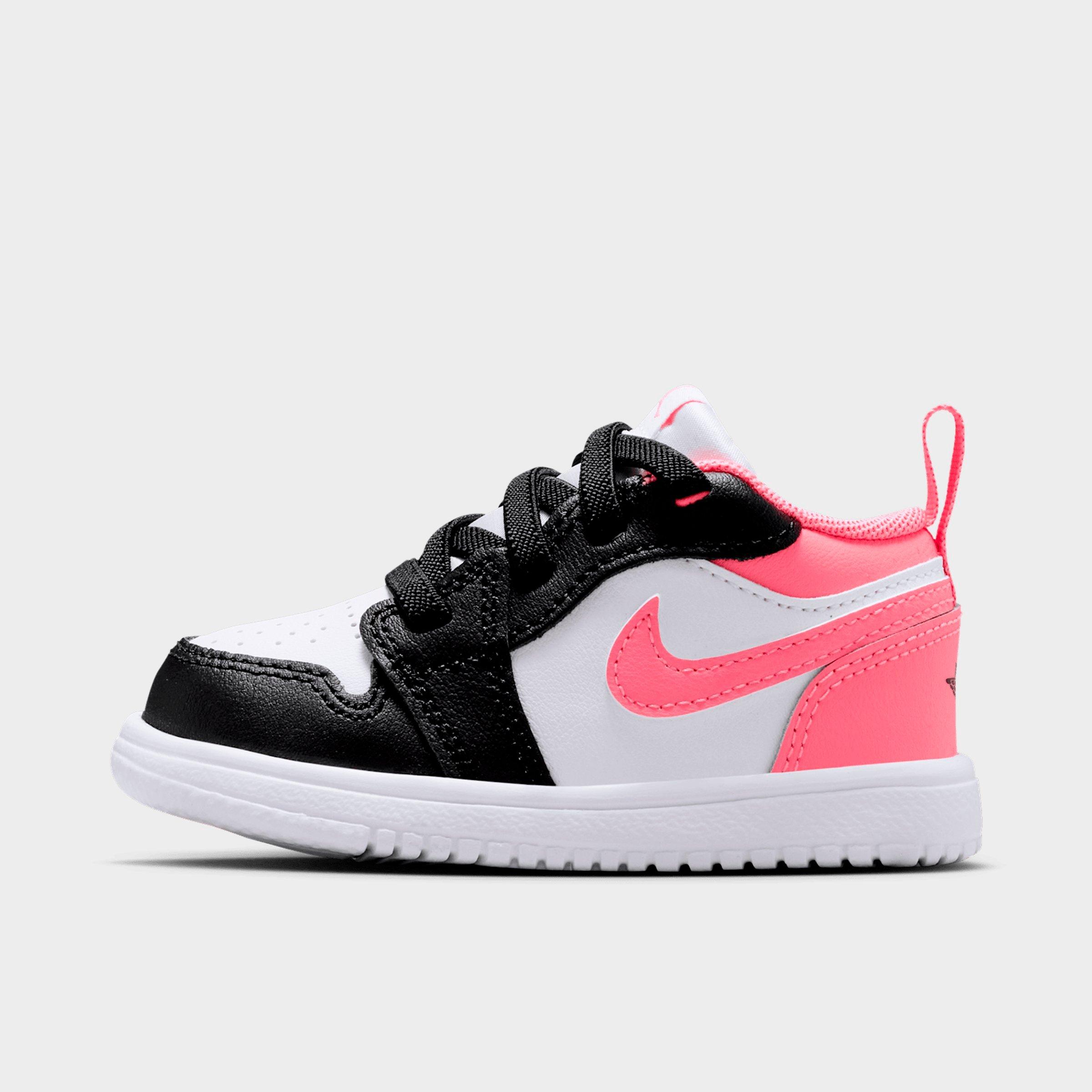 Jordan Kids Toddler Air Retro 1 Low Alt Casual Shoes in Black/White/Pink Gaze Size: 10.0