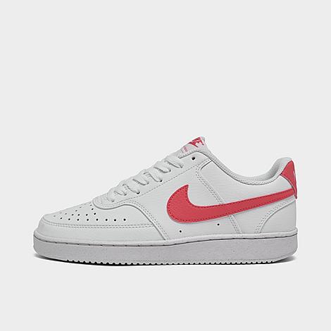 Shop Nike Women's Court Vision Low Next Nature Casual Shoes In White/sea Coral/volt/black