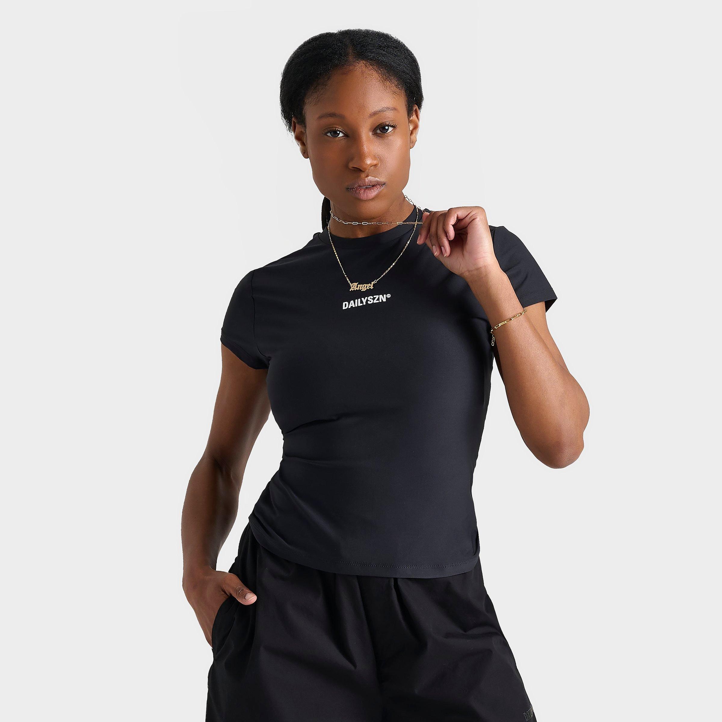 Daily Szn Women's DAILYSZN Daily Slim T-Shirt in Black/Black Size XS Polyamide