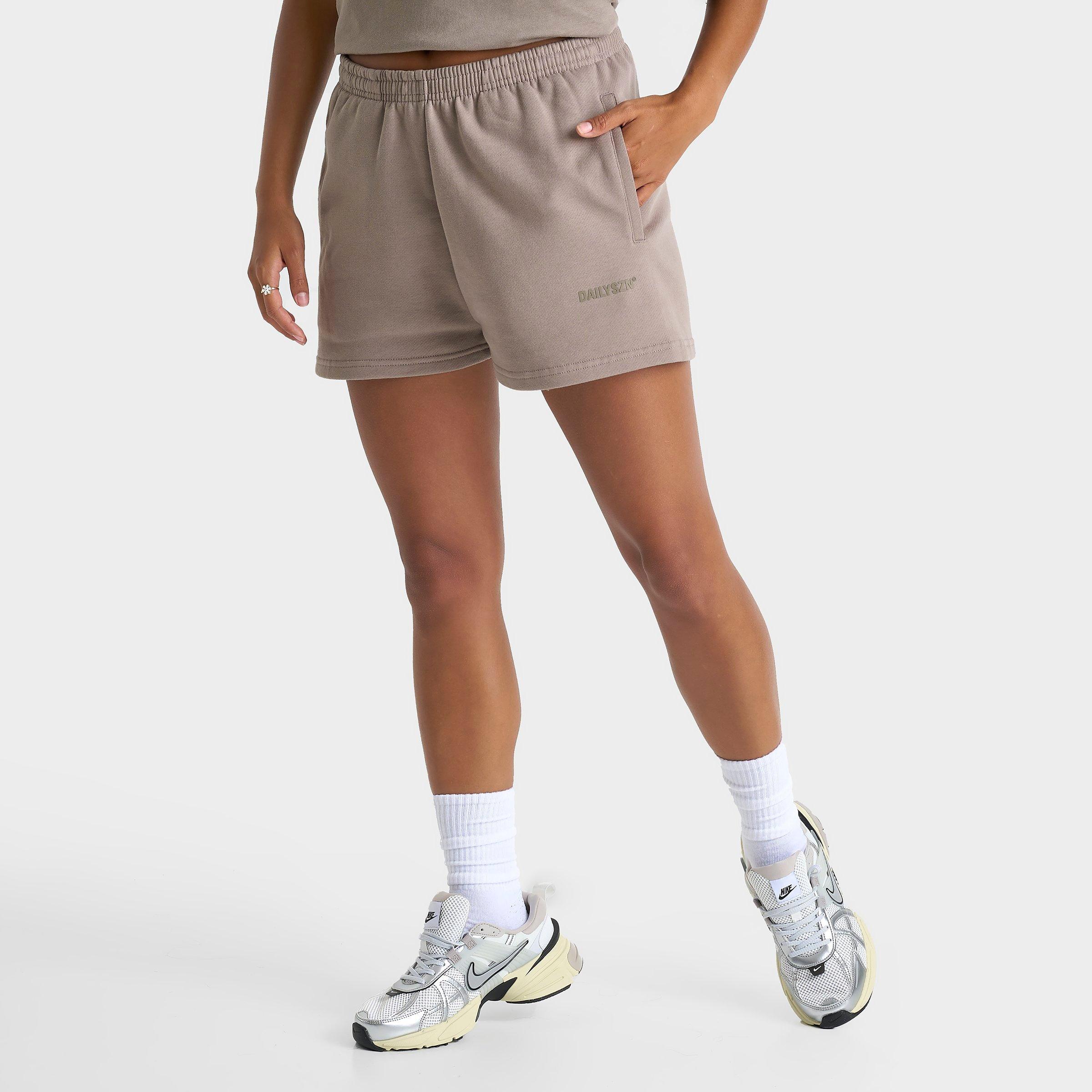 Daily Szn Women's DAILYSZN Fleece Shorts in Brown/Dolphin Size XL Cotton/Fleece