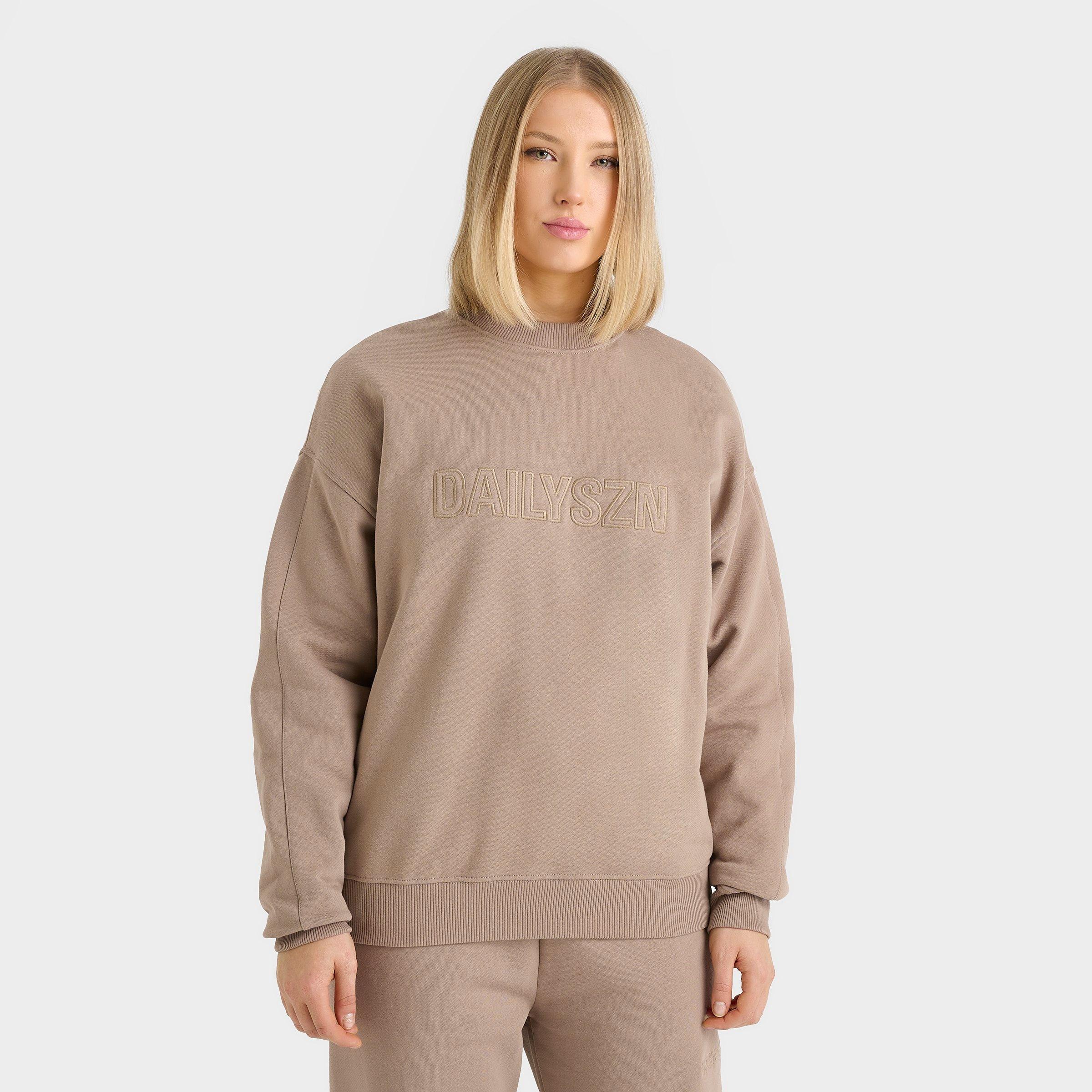 Daily Szn Women's DAILYSZN Shadow Crewneck Sweatshirt in Brown/Fungi Size XS