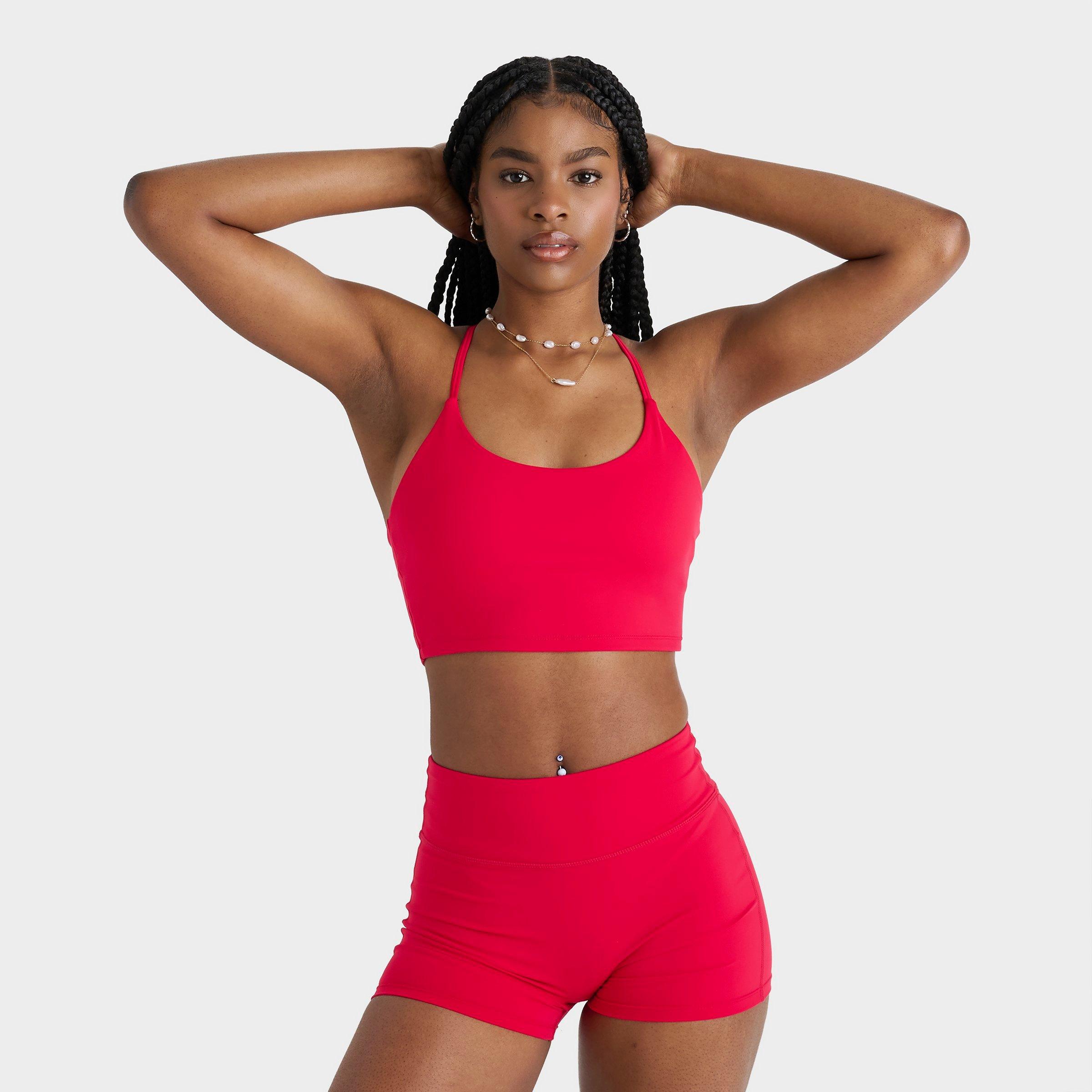 Women's DAILYSZN Cross Back Bralette Tank Top in Red Size: XS