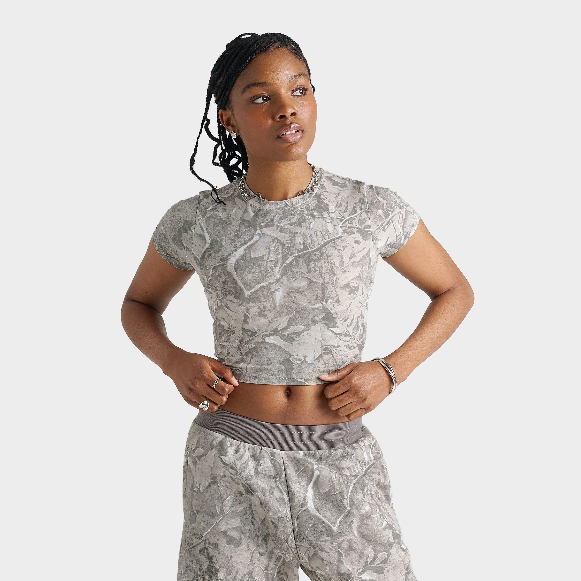 Women's DAILYSZN Print Baby T-Shirt in Camo Size: XS