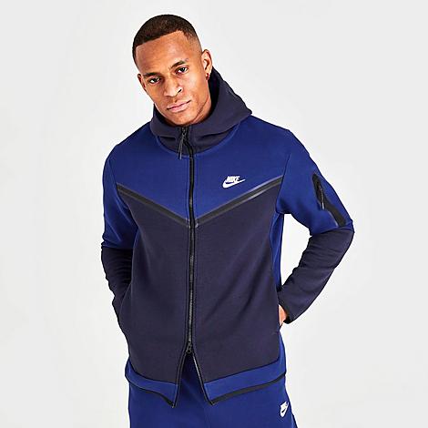 Nike Men's Sportswear Tech Fleece Taped Full-zip Hoodie In Deep Royal ...
