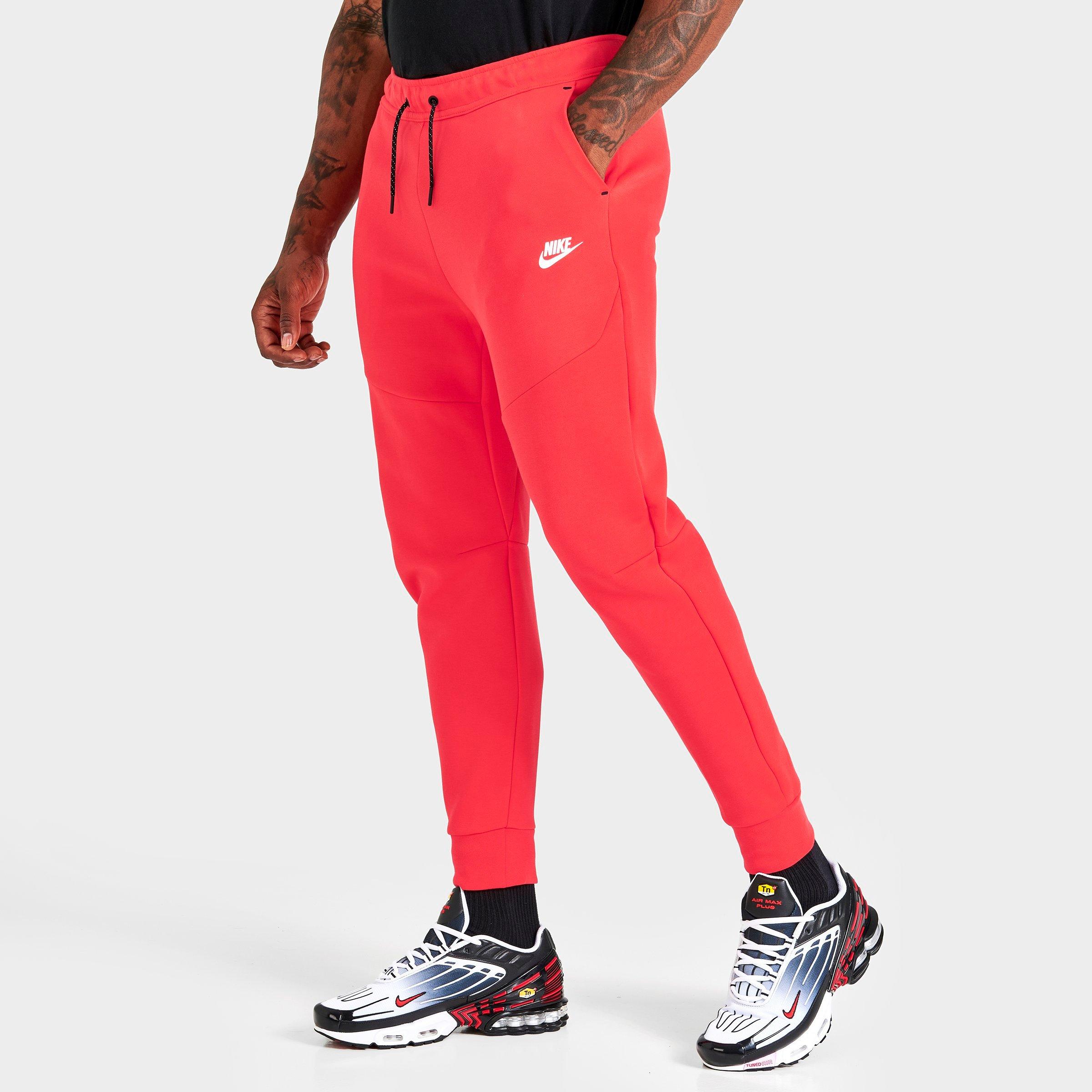 Nike Tech Fleece Taped Jogger Pants In Light Crimson/white