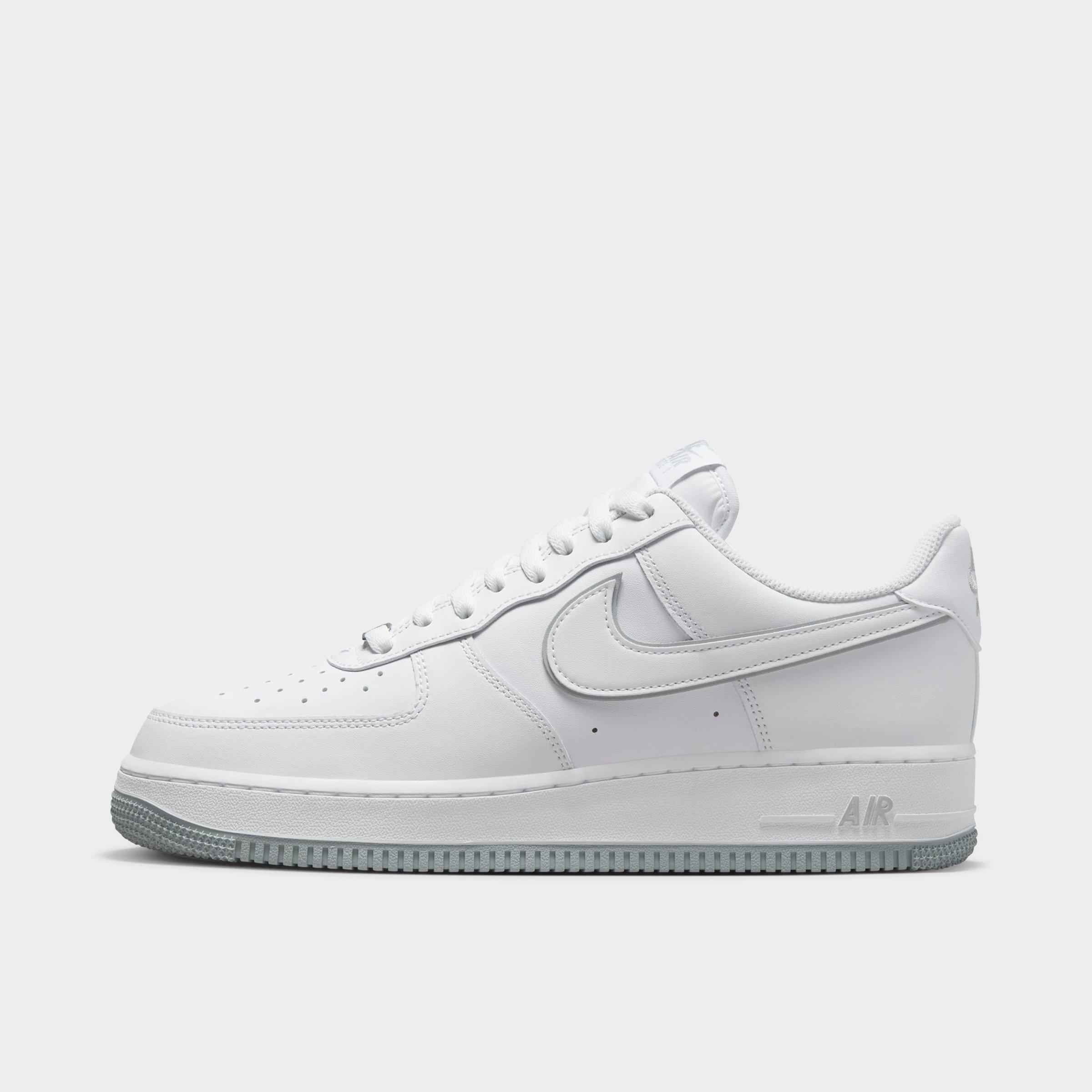 Nike Men's Air Force 1 Low Casual Shoes In White/white/wolf Grey
