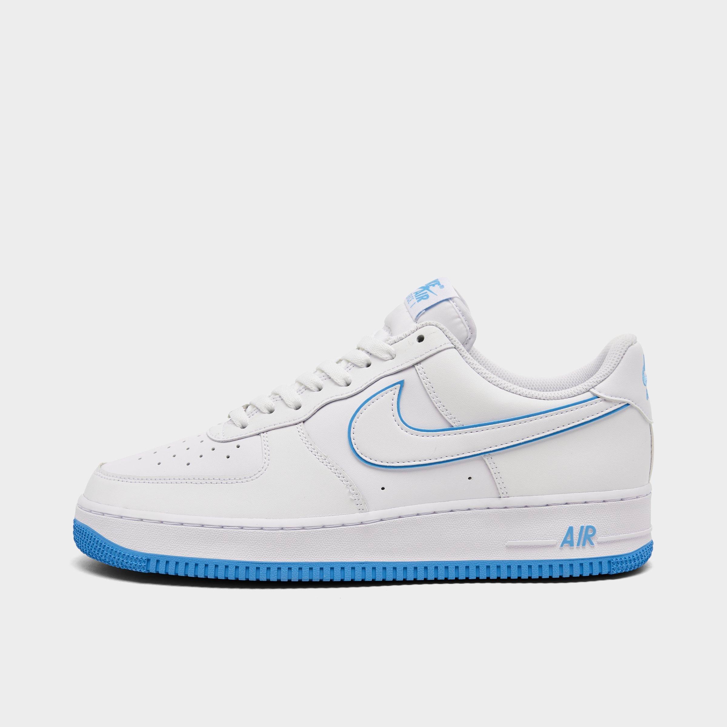 Nike Men's Air Force 1 Low Casual Shoes In White/white/university Blue
